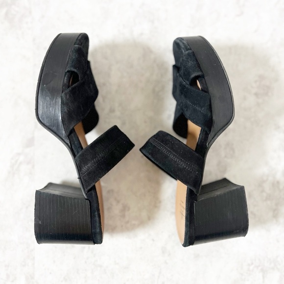 Aquatalia Summer Suede Strappy Platform Block Heel Sandals 9 Chunky Dress Classy - Picture 7 of 9